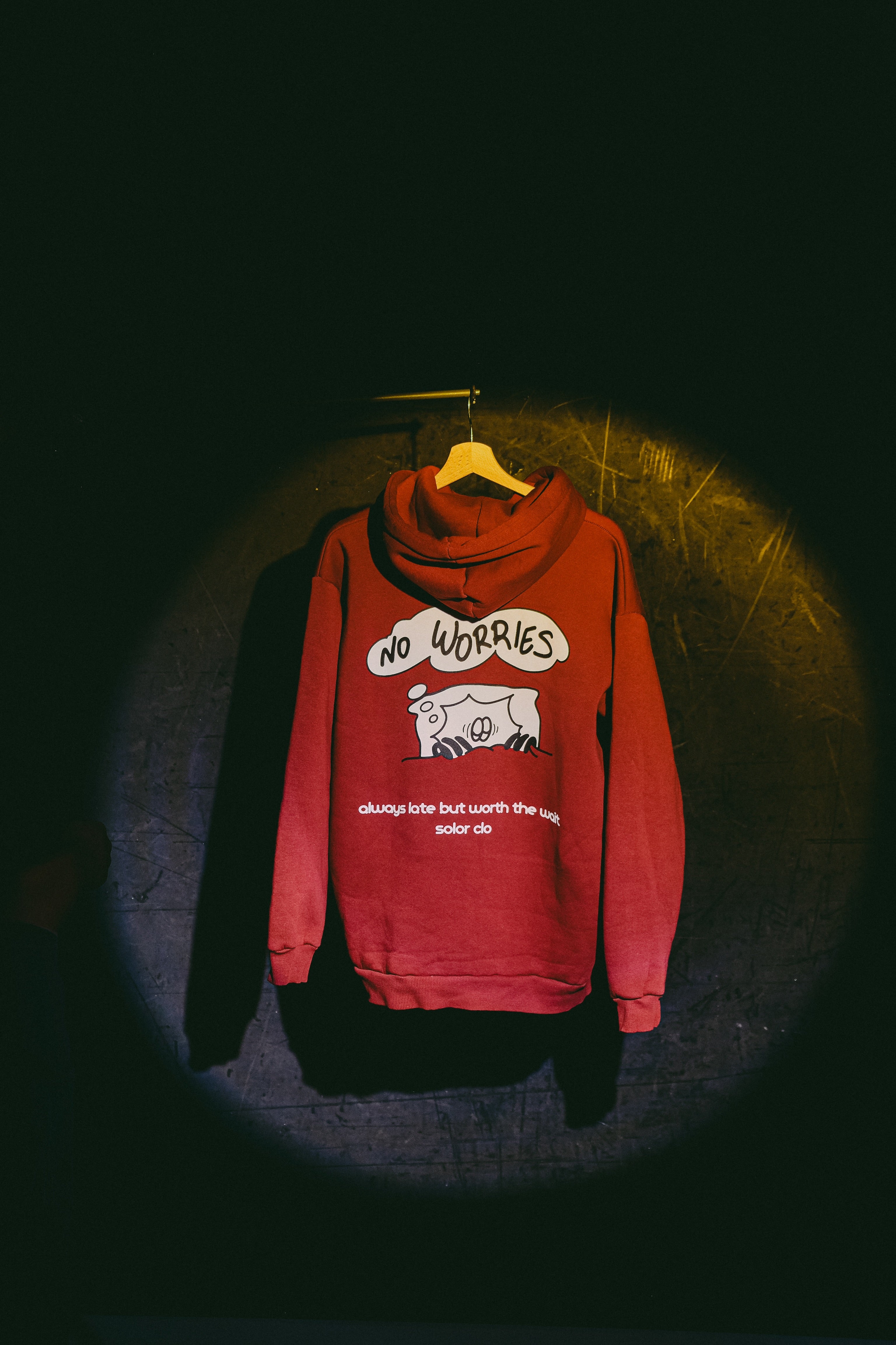 Maroon No Worries Hoodie